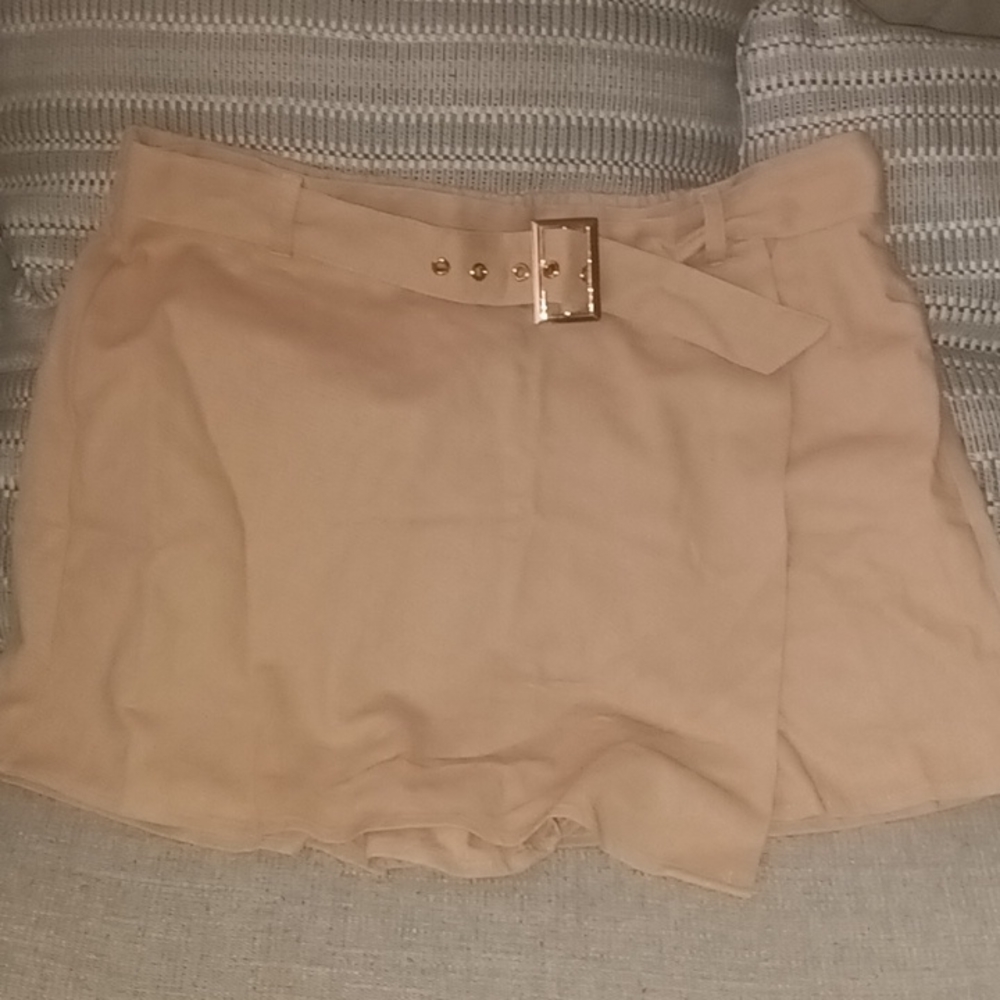 Tan Skort with belt attached